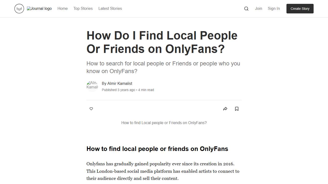 How Do I Find Local People Or Friends on OnlyFans? Journal